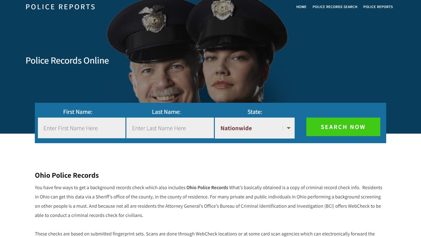 Ohio Police Records | Get Instant reports on People